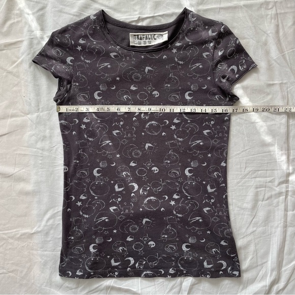 Zara | whimsical grey print tee, M - Picture 3 of 10